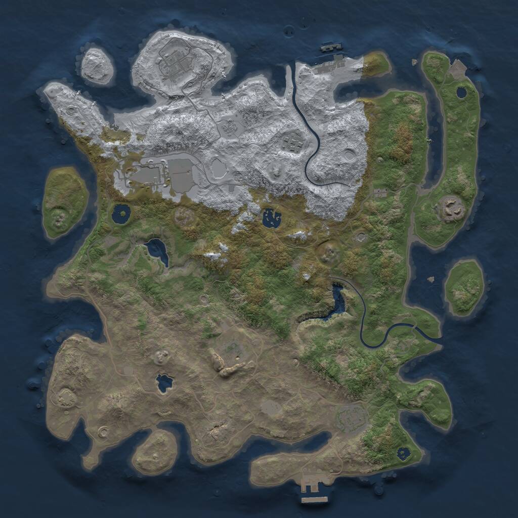 Rust Map: Procedural Map, Size: 4000, Seed: 102881818, 13 Monuments