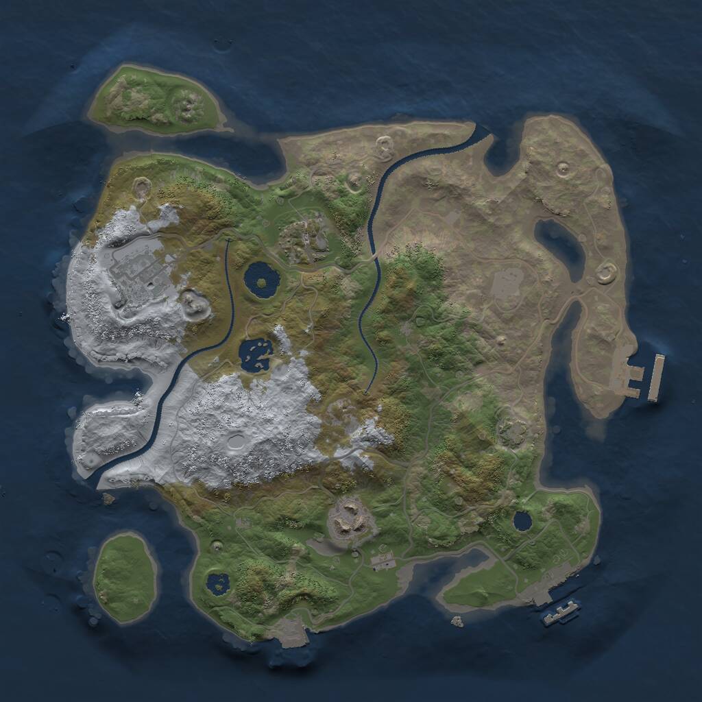 Rust Map: Procedural Map, Size: 3000, Seed: 1187913795, 8 Monuments
