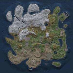 Thumbnail Rust Map: Procedural Map, Size: 3500, Seed: 1042646827, 13 Monuments