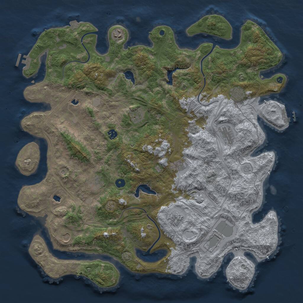 Rust Map: Procedural Map, Size: 4800, Seed: 1152626394, 17 Monuments