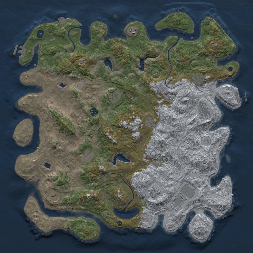 Rust Map: Procedural Map, Size: 4800, Seed: 1152626394, 17 Monuments