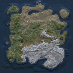 Thumbnail Rust Map: Procedural Map, Size: 3500, Seed: 172395415, 12 Monuments