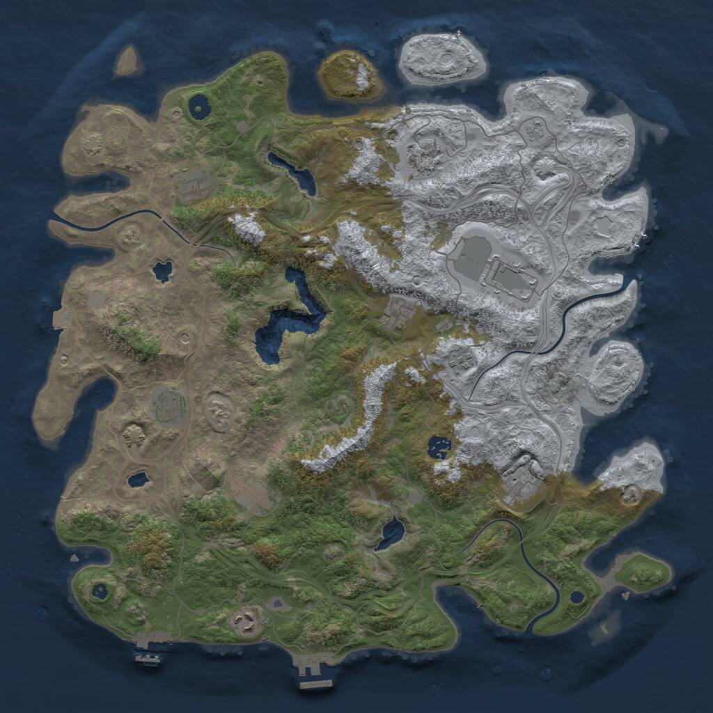 Rust Map: Procedural Map, Size: 4500, Seed: 565060084, 16 Monuments