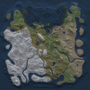 Thumbnail Rust Map: Procedural Map, Size: 4500, Seed: 1840861706, 15 Monuments