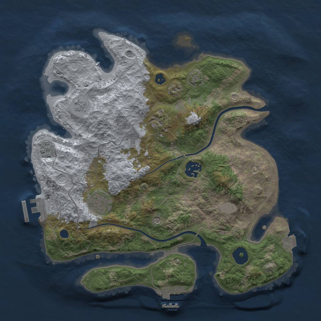 Rust Map: Procedural Map, Size: 3000, Seed: 1312898286, 10 Monuments