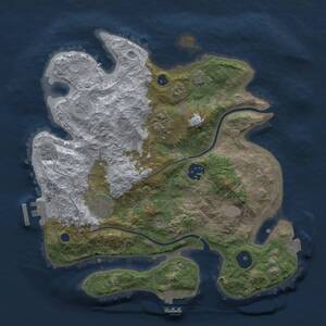 Thumbnail Rust Map: Procedural Map, Size: 3000, Seed: 1312898286, 10 Monuments