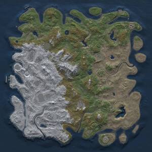 Thumbnail Rust Map: Procedural Map, Size: 5000, Seed: 1971220139, 16 Monuments