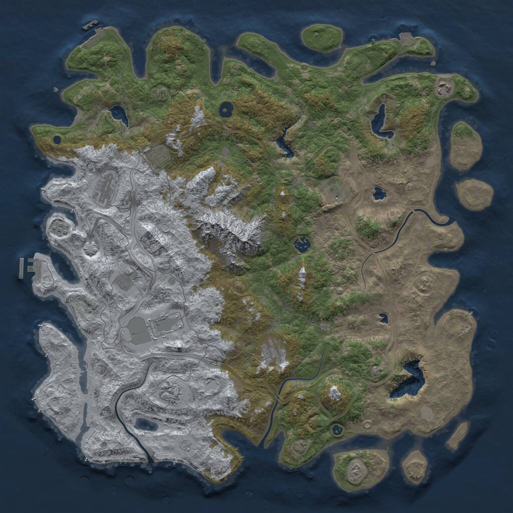 Rust Map: Procedural Map, Size: 5000, Seed: 1971220139, 16 Monuments