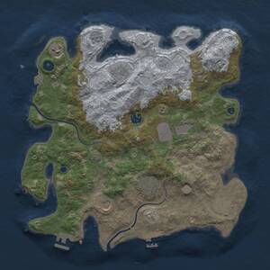 Thumbnail Rust Map: Procedural Map, Size: 3700, Seed: 1611500976, 15 Monuments