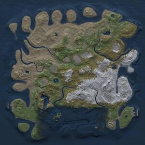 Thumbnail Rust Map: Procedural Map, Size: 4500, Seed: 2105088447, 17 Monuments