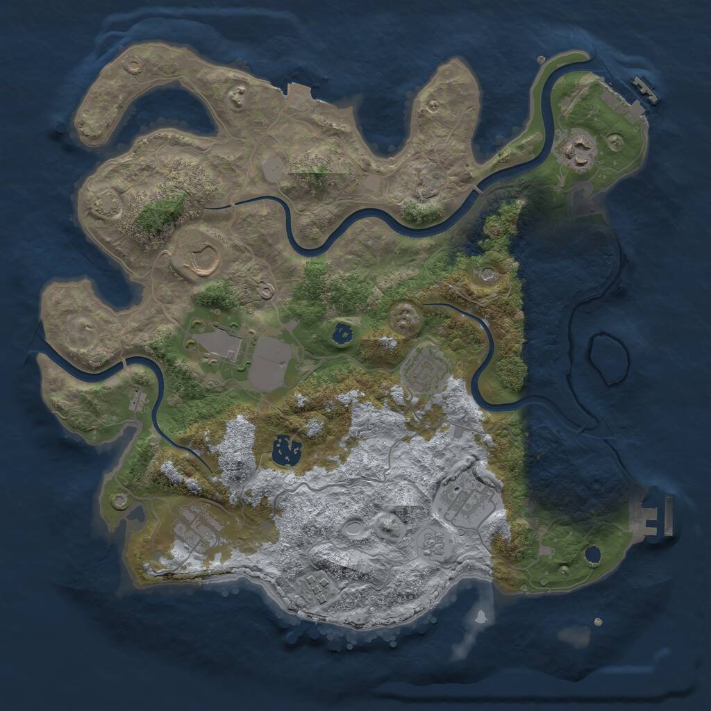 Rust Map: Procedural Map, Size: 3500, Seed: 2112511857, 14 Monuments