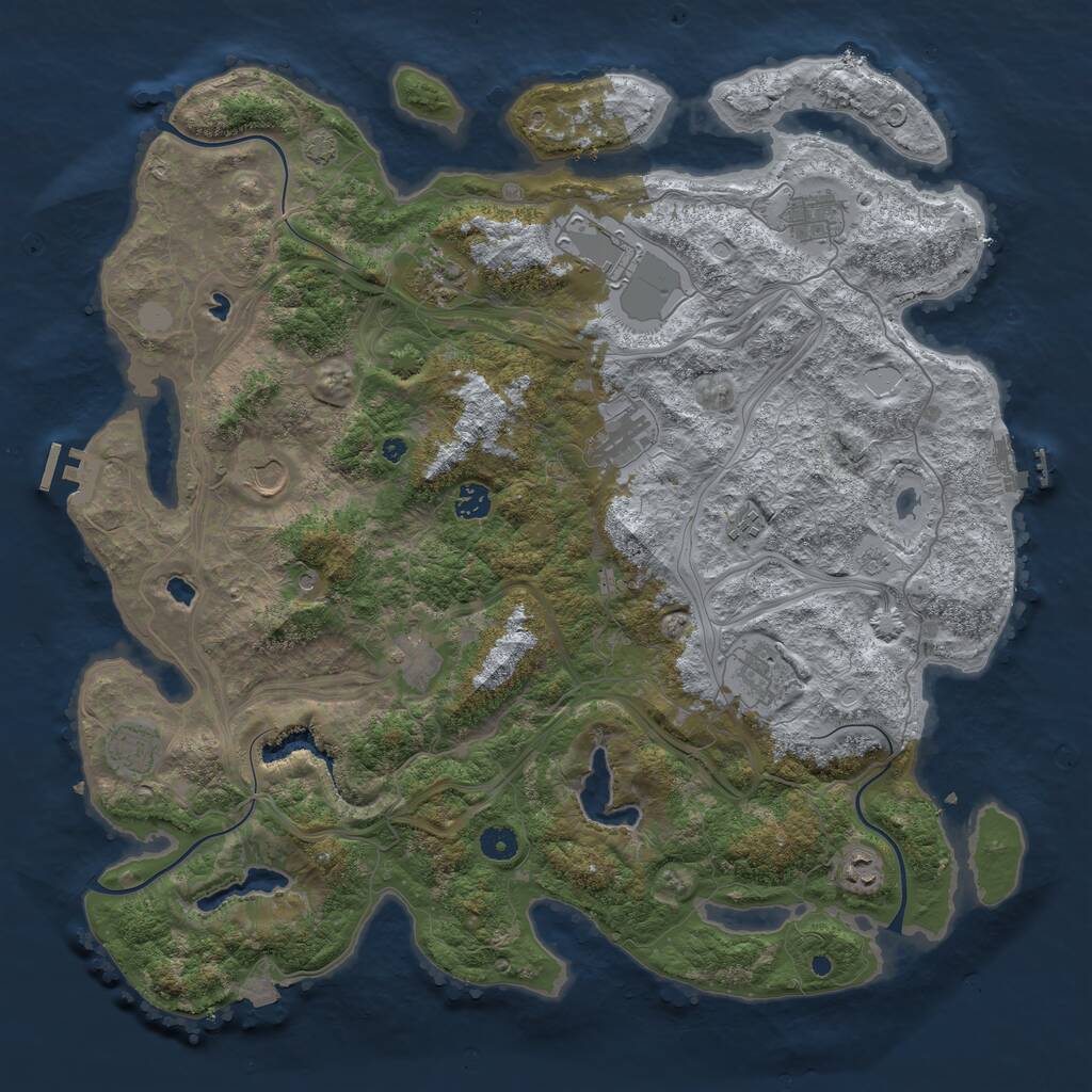 Rust Map: Procedural Map, Size: 4500, Seed: 921249937, 17 Monuments