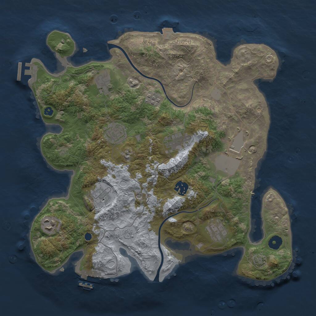 Rust Map: Procedural Map, Size: 3500, Seed: 1399798773, 15 Monuments