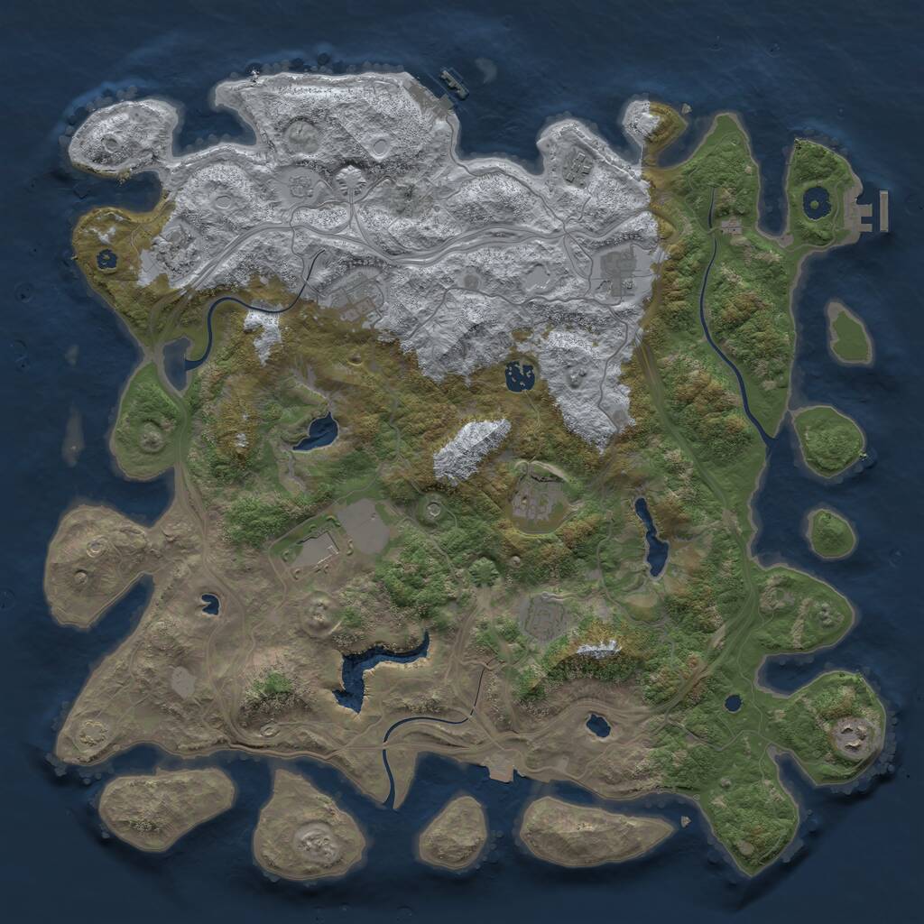 Rust Map: Procedural Map, Size: 4500, Seed: 732215331, 15 Monuments