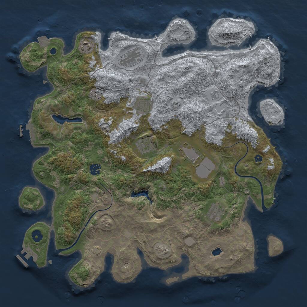 Rust Map: Procedural Map, Size: 4000, Seed: 1581814002, 14 Monuments