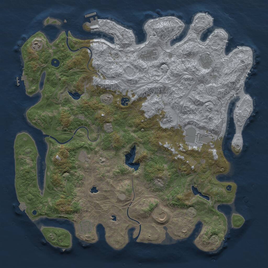 Rust Map: Procedural Map, Size: 4725, Seed: 52021020, 16 Monuments