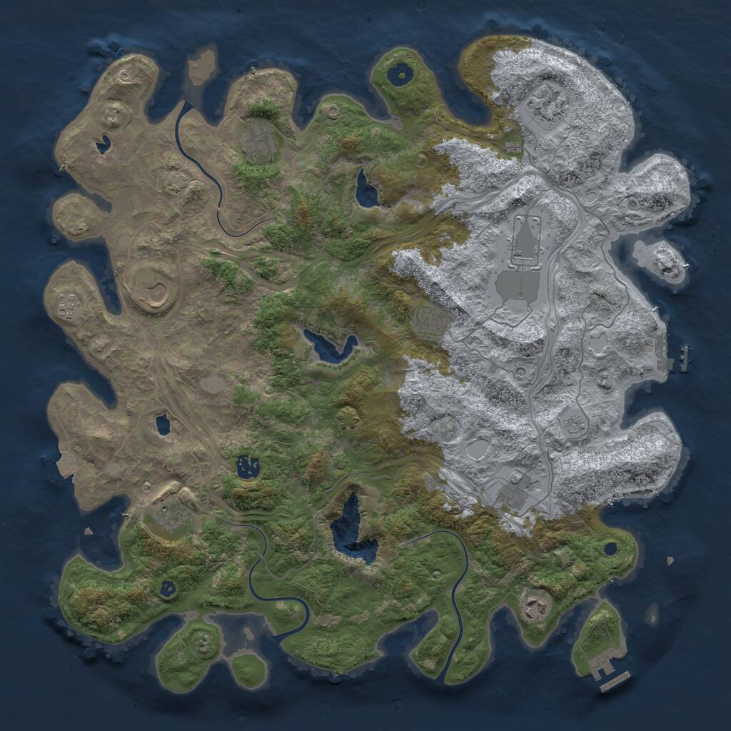 Rust Map: Procedural Map, Size: 4500, Seed: 773347618, 16 Monuments