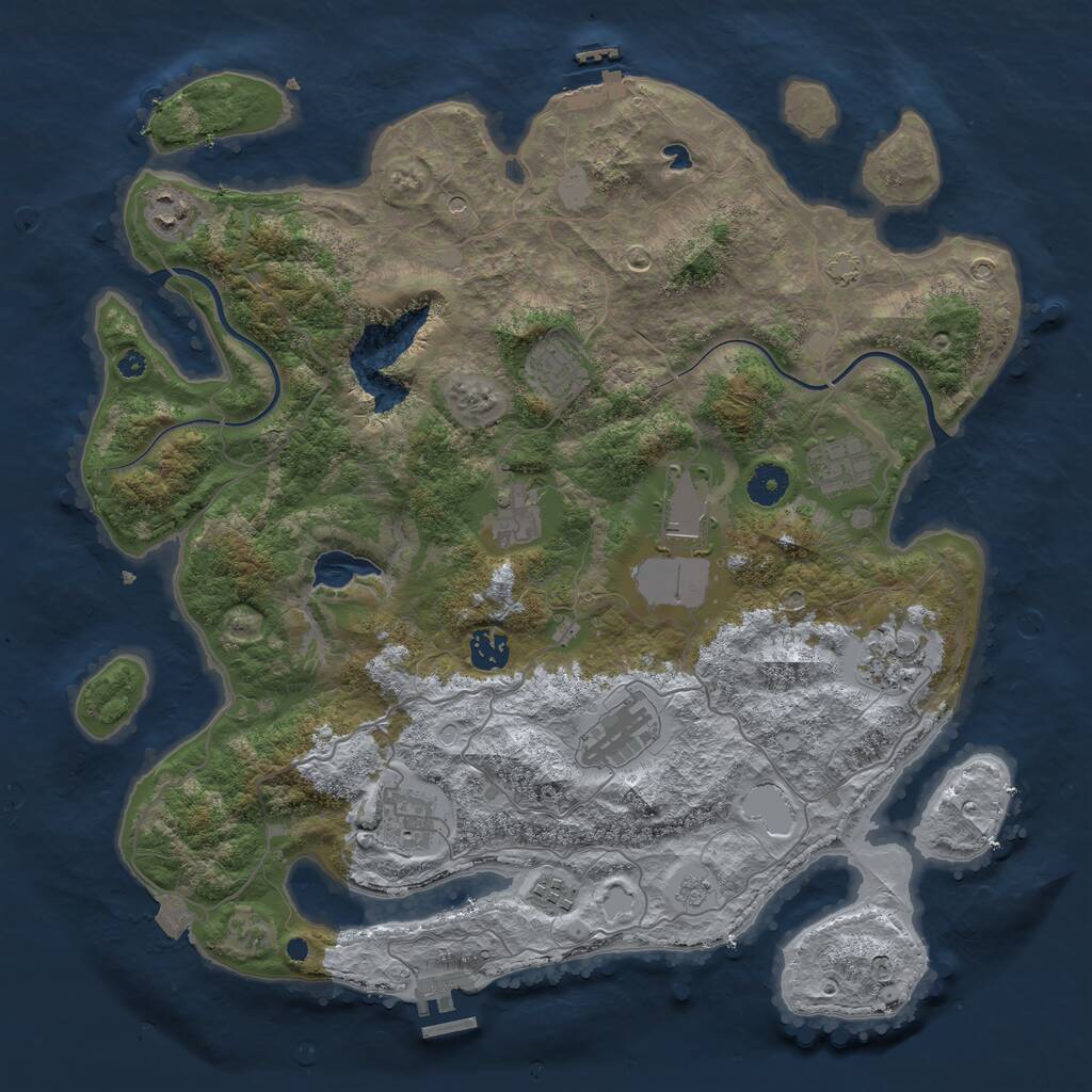 Rust Map: Procedural Map, Size: 4000, Seed: 425452, 16 Monuments