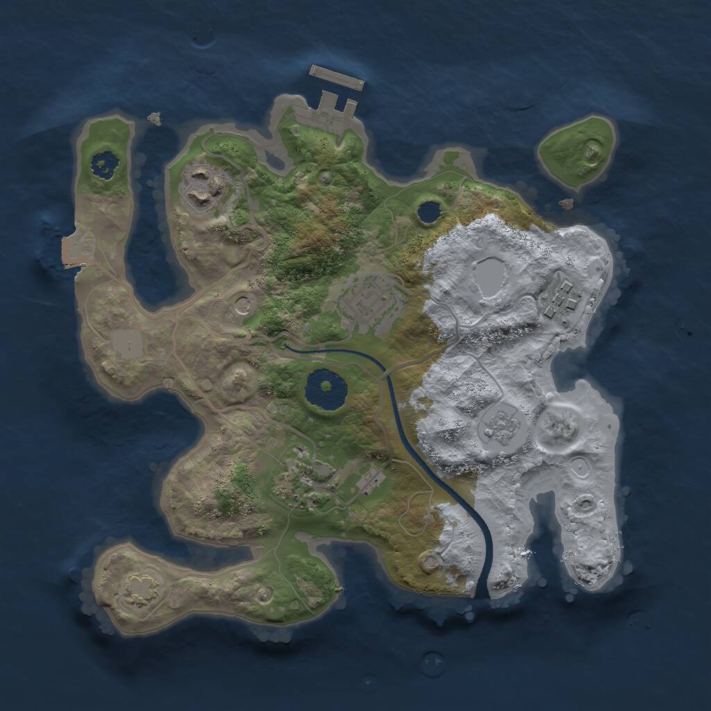 Rust Map: Procedural Map, Size: 2600, Seed: 231615704, 9 Monuments