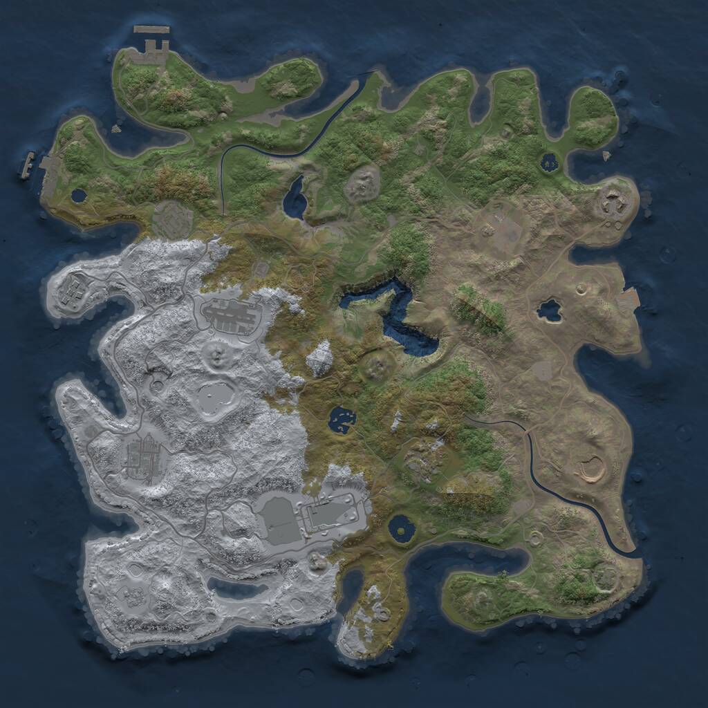 Rust Map: Procedural Map, Size: 4000, Seed: 336644644, 16 Monuments