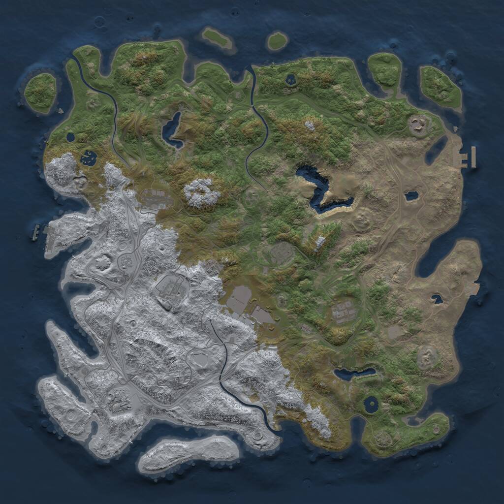 Rust Map: Procedural Map, Size: 4750, Seed: 1814748653, 14 Monuments