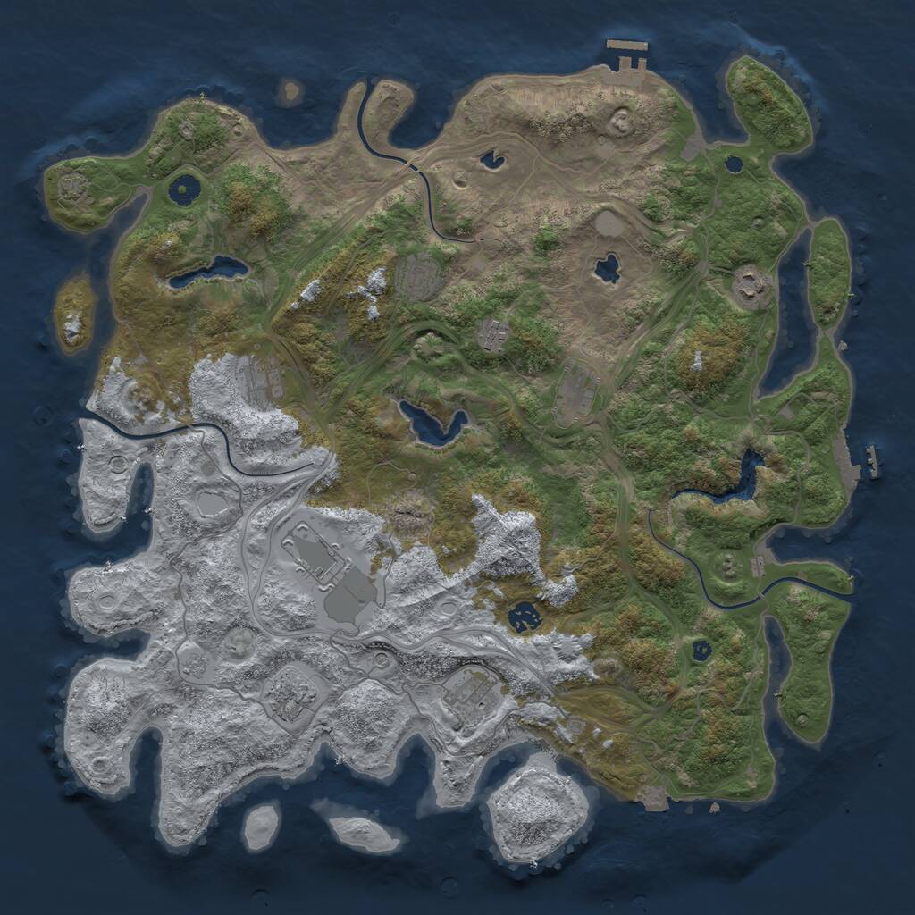 Rust Map: Procedural Map, Size: 4500, Seed: 211560175, 15 Monuments