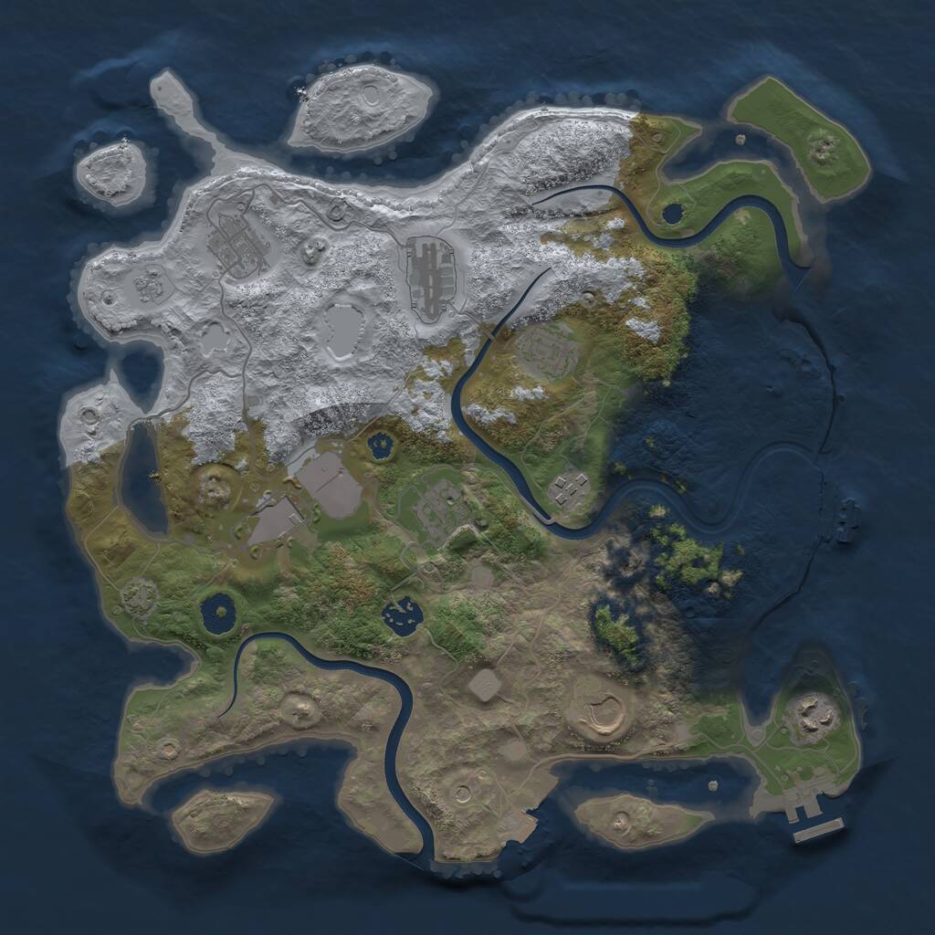 Rust Map: Procedural Map, Size: 3700, Seed: 535313543, 15 Monuments