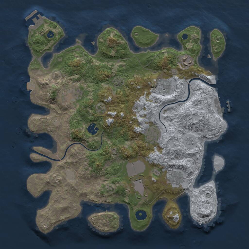 Rust Map: Procedural Map, Size: 3500, Seed: 202028065, 13 Monuments