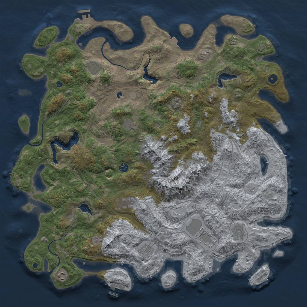 Rust Map: Procedural Map, Size: 5000, Seed: 943298817, 16 Monuments