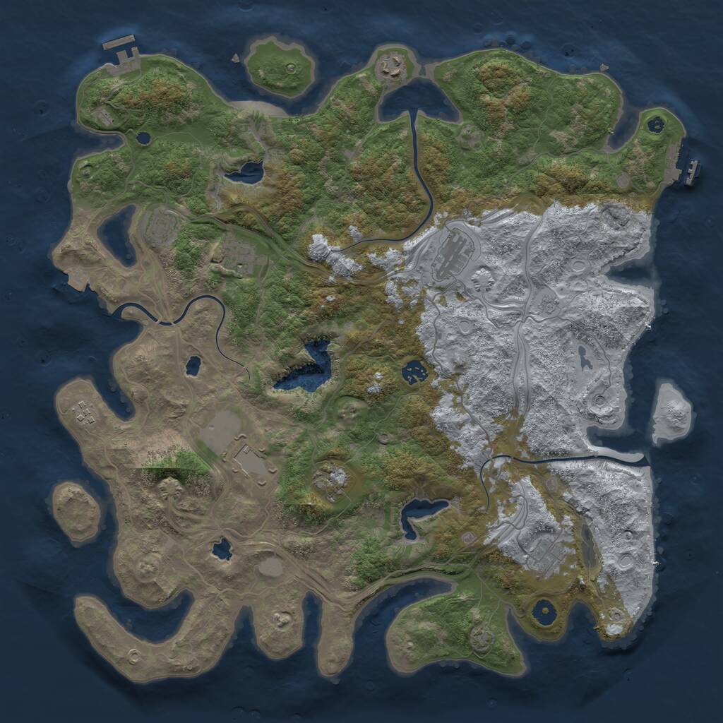 Rust Map: Procedural Map, Size: 4500, Seed: 1022025, 15 Monuments