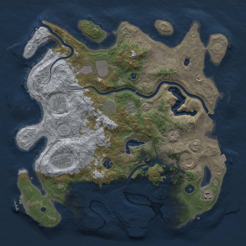 Rust Map: Procedural Map, Size: 4000, Seed: 88028464, 14 Monuments