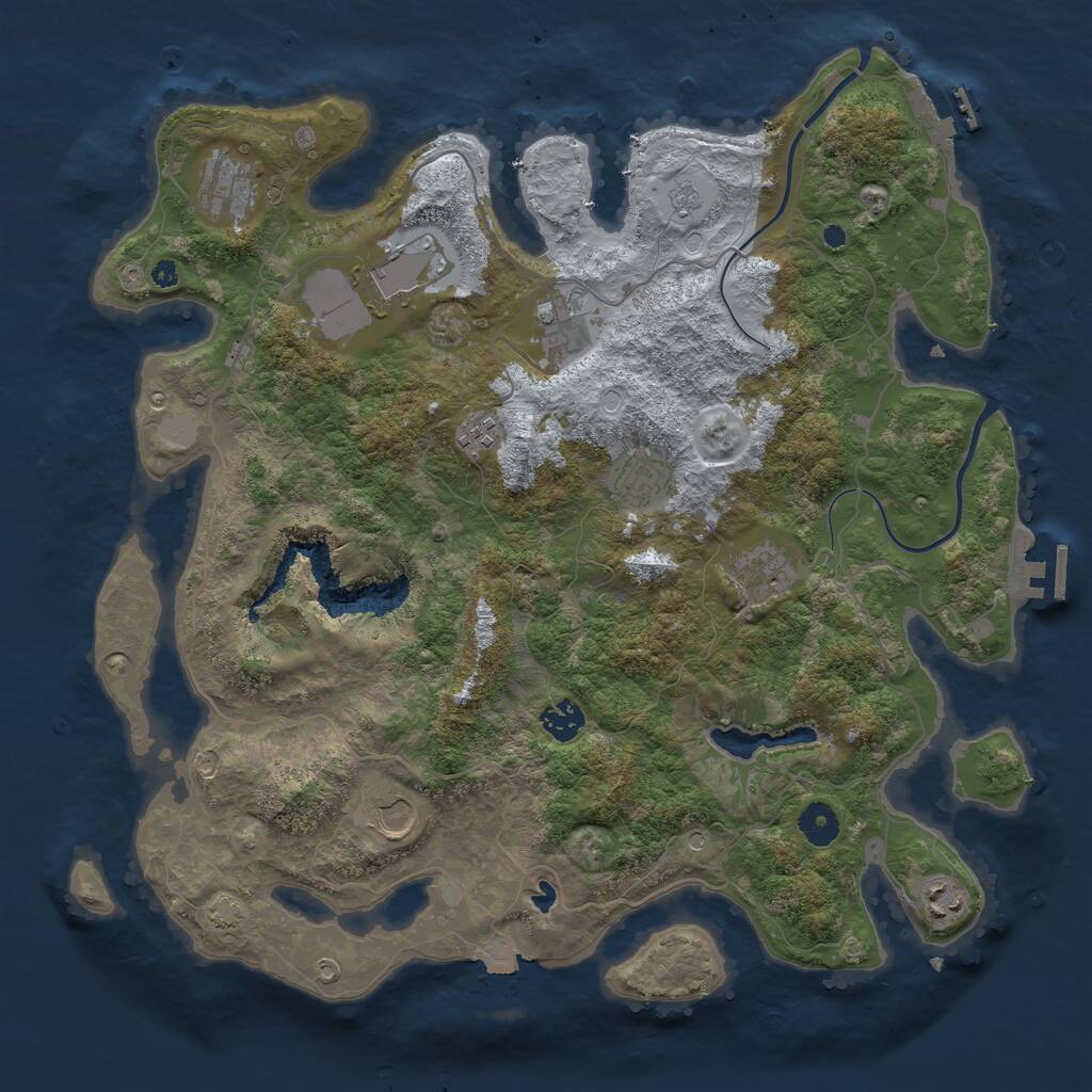 Rust Map: Procedural Map, Size: 4000, Seed: 11112222, 15 Monuments