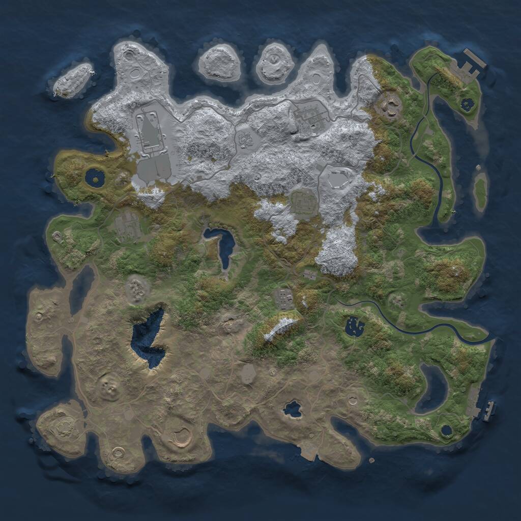 Rust Map: Procedural Map, Size: 4000, Seed: 35025493, 14 Monuments