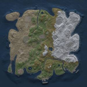 Thumbnail Rust Map: Procedural Map, Size: 3500, Seed: 1836786697, 14 Monuments