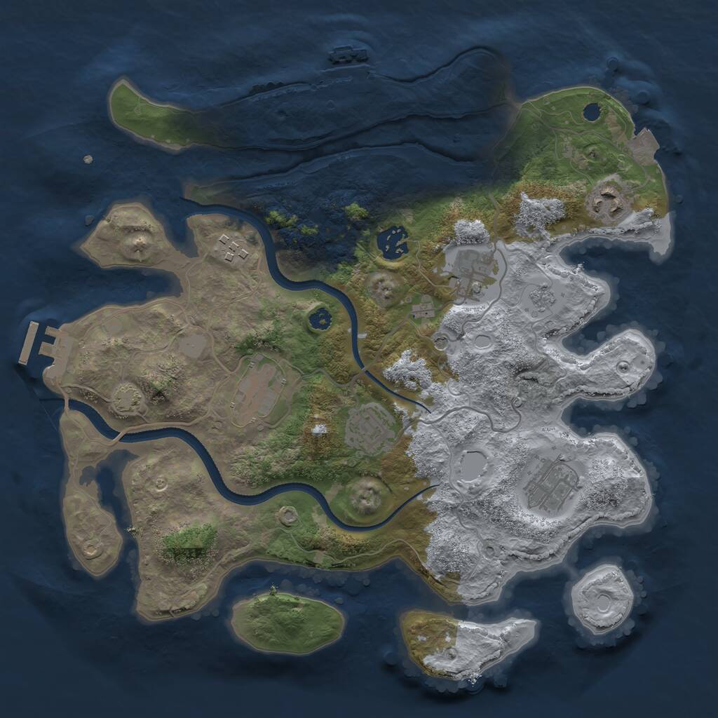 Rust Map: Procedural Map, Size: 3300, Seed: 1293322012, 13 Monuments