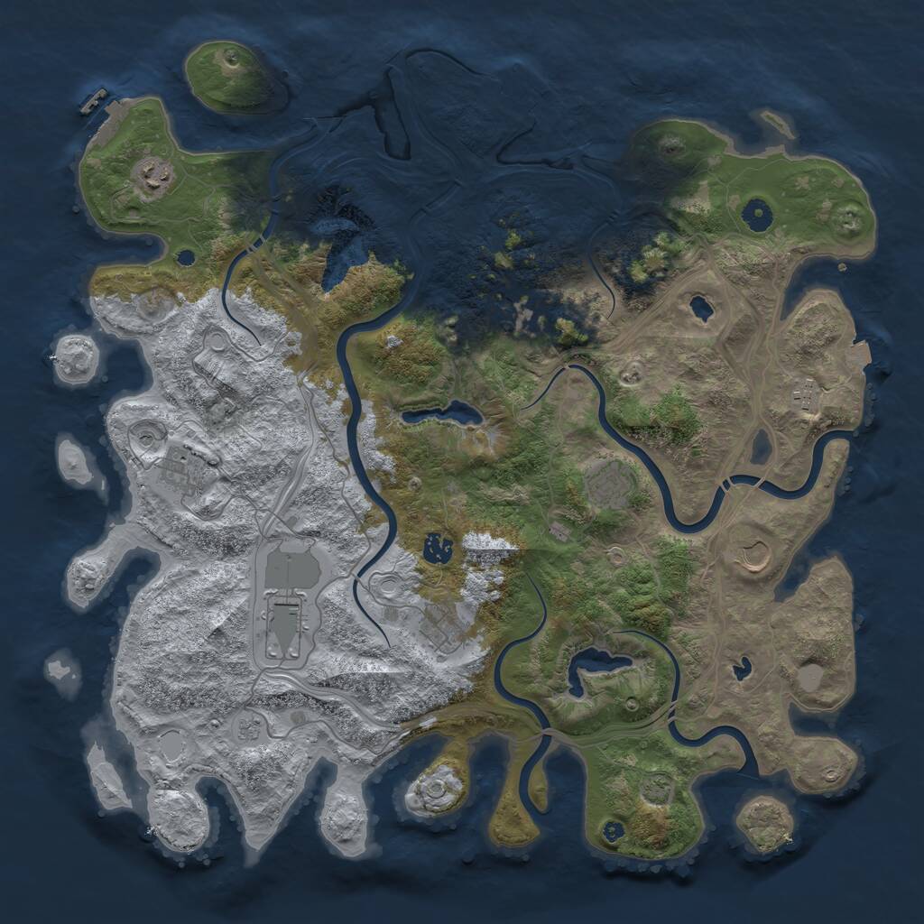 Rust Map: Procedural Map, Size: 4500, Seed: 470358205, 15 Monuments