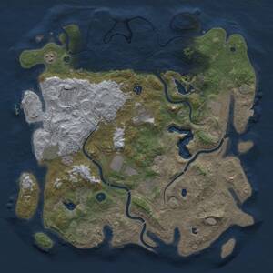 Thumbnail Rust Map: Procedural Map, Size: 4500, Seed: 1142817963, 17 Monuments