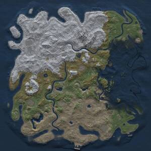 Thumbnail Rust Map: Procedural Map, Size: 5500, Seed: 434326743, 17 Monuments