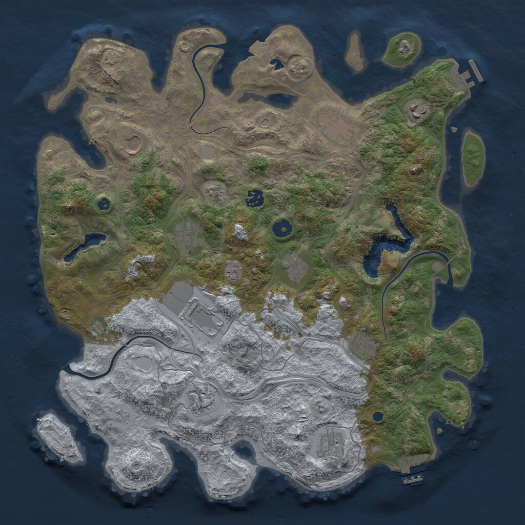 Rust Map: Procedural Map, Size: 4250, Seed: 1851454133, 17 Monuments