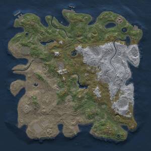 Thumbnail Rust Map: Procedural Map, Size: 4250, Seed: 1466061014, 17 Monuments