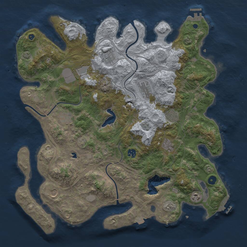 Rust Map: Procedural Map, Size: 4300, Seed: 127612, 16 Monuments
