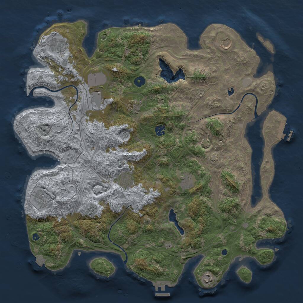 Rust Map: Procedural Map, Size: 4250, Seed: 990985629, 16 Monuments