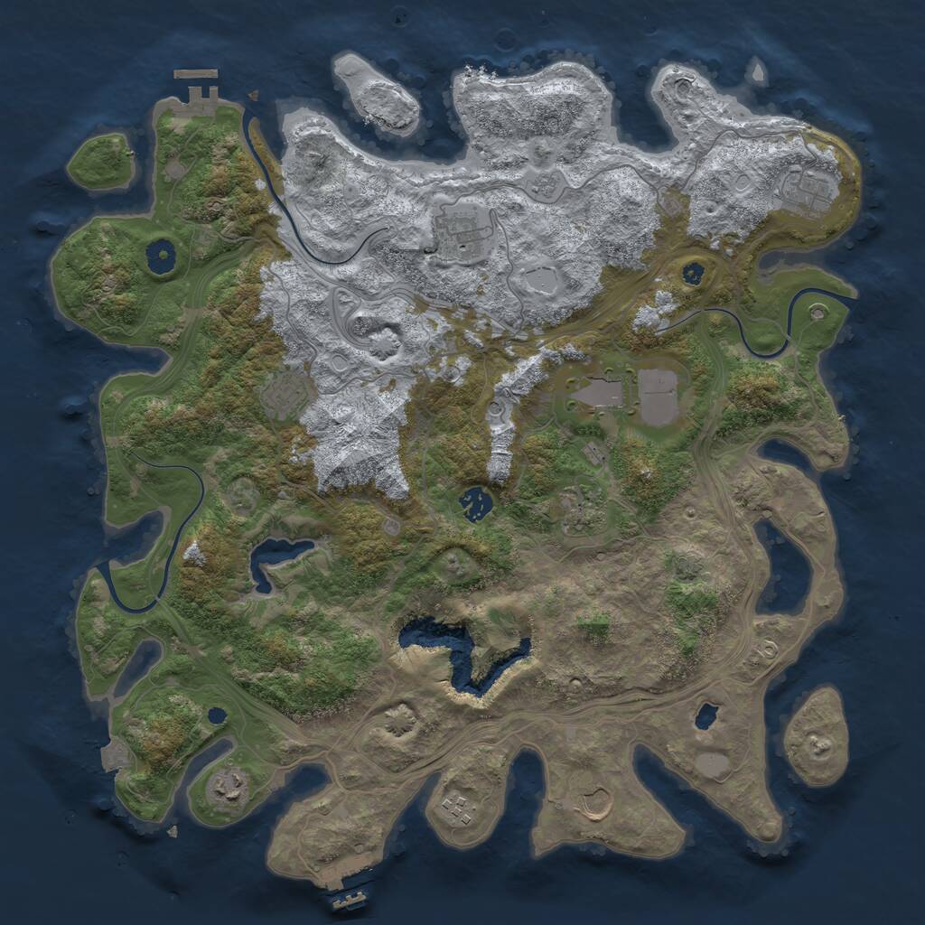 Rust Map: Procedural Map, Size: 4250, Seed: 7343, 15 Monuments