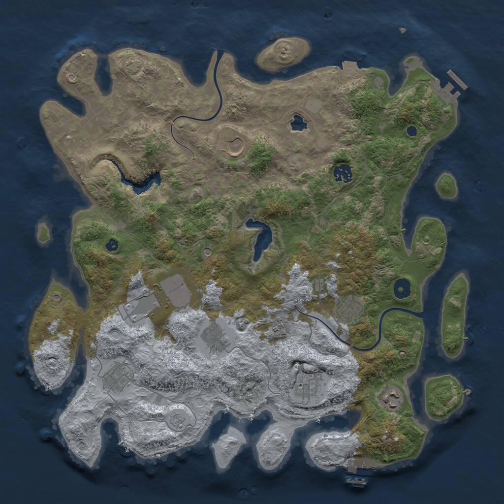 Rust Map: Procedural Map, Size: 4000, Seed: 66113325, 15 Monuments