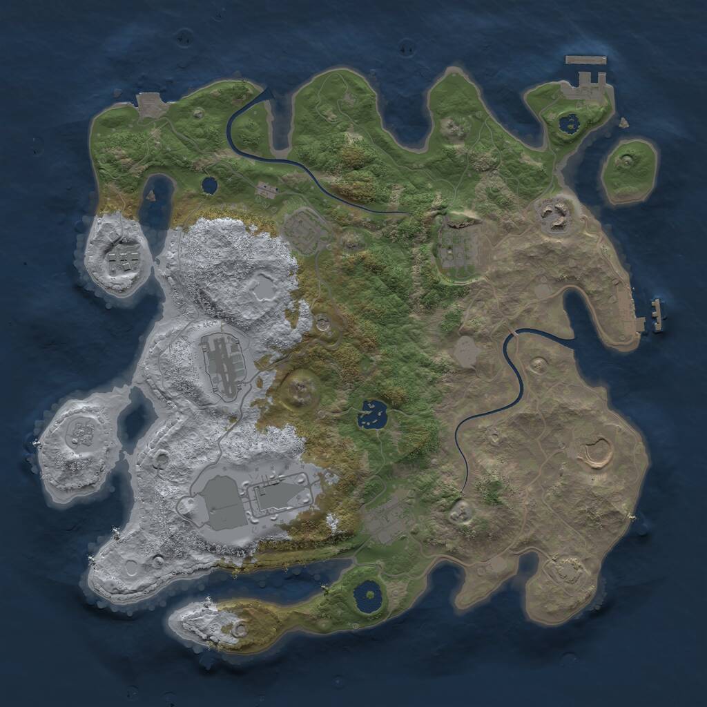 Rust Map: Procedural Map, Size: 3500, Seed: 99100524, 15 Monuments