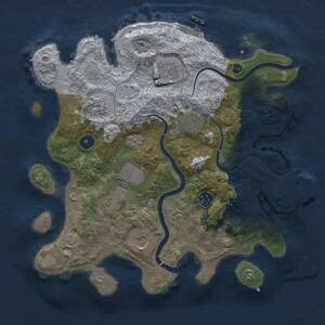 Thumbnail Rust Map: Procedural Map, Size: 3500, Seed: 1498, 13 Monuments