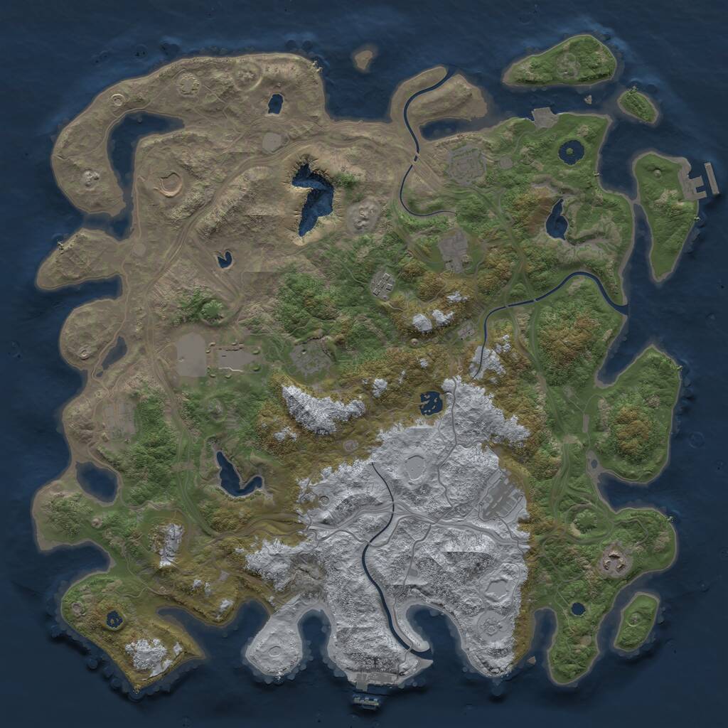 Rust Map: Procedural Map, Size: 4500, Seed: 303037154, 17 Monuments