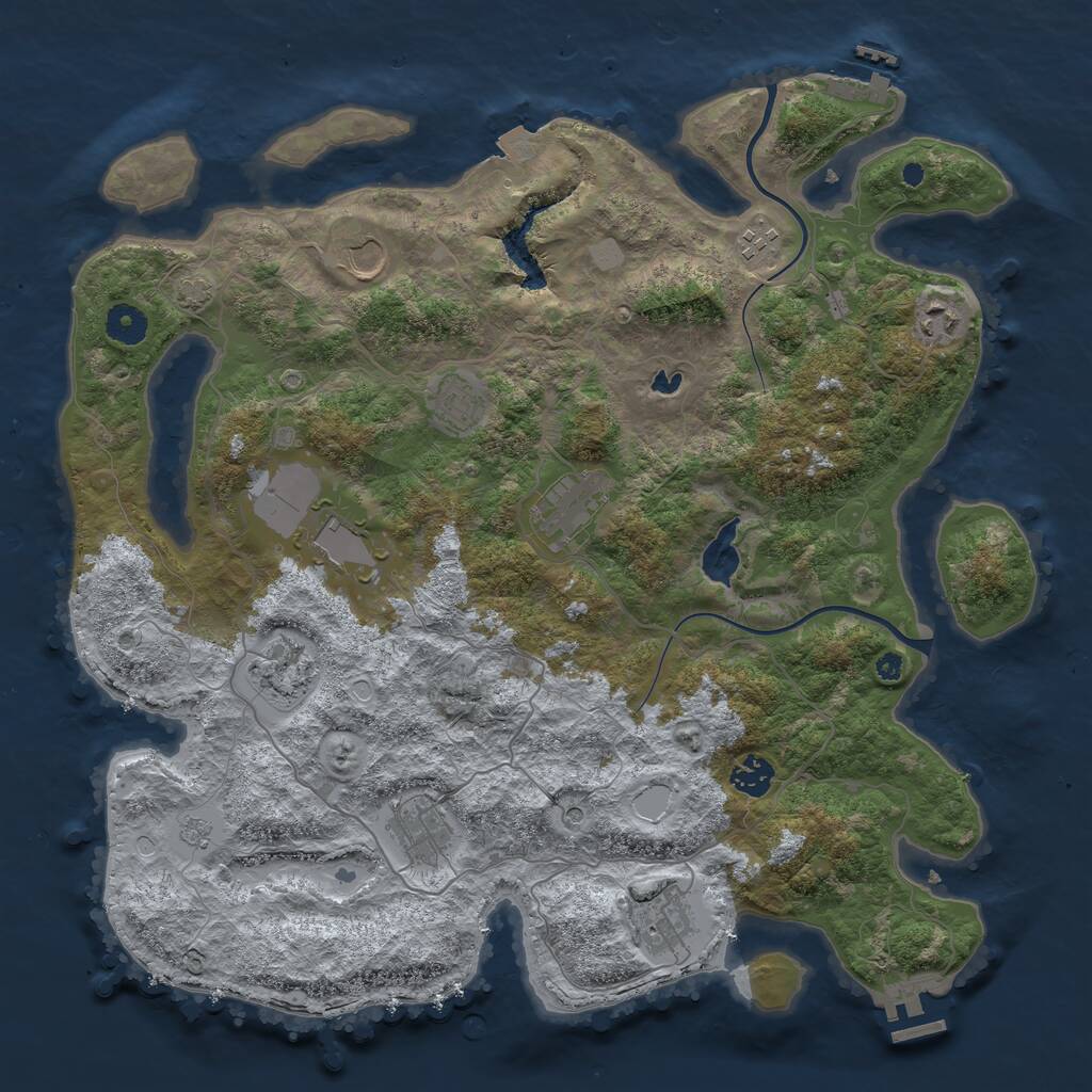Rust Map: Procedural Map, Size: 4000, Seed: 1306566125, 16 Monuments