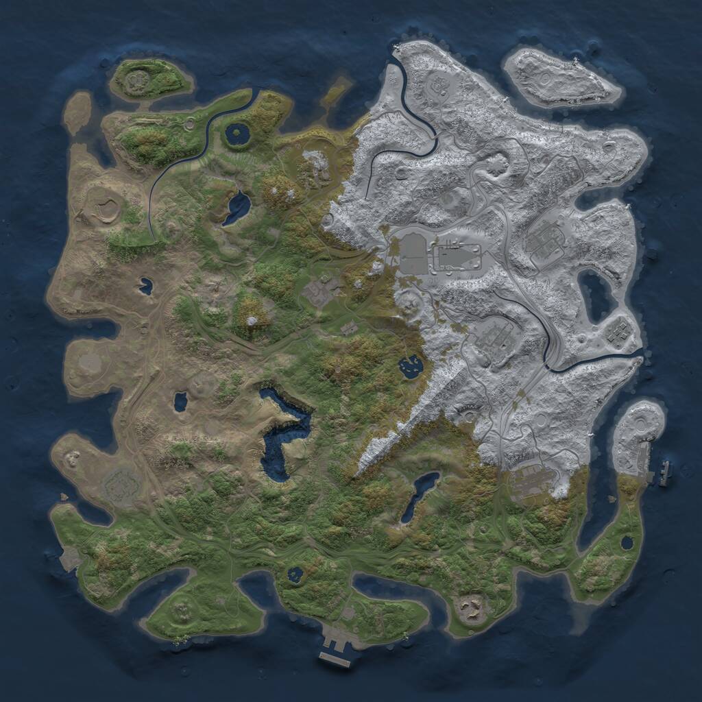 Rust Map: Procedural Map, Size: 4500, Seed: 569432183, 17 Monuments