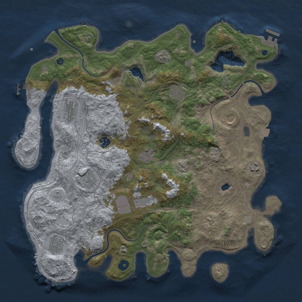 Rust Map: Procedural Map, Size: 4250, Seed: 1797719546, 17 Monuments